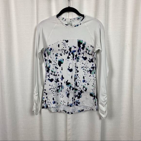 Calia by Carrie Underwood White Pattern Long Sleeve Rashguard Sz.S - Picture 3 of 12